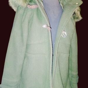 Women's Coat with Fur Trim